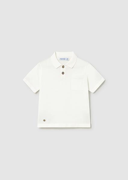 Mayoral Erkek Bebek Polo Yaka Kısa Kol T-shirt Krem 01109
