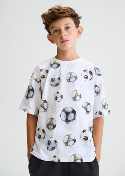 Mayoral Erkek Çocuk Desenli T-shirt Beyaz - 06038