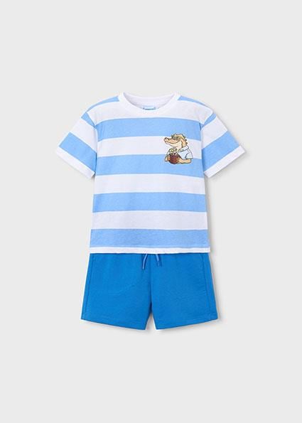 Mayoral Erkek Çocuk T-shirt Şort Takım Mavi - 03602