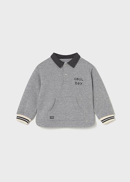 Mayoral Gri Erkek Bebek İşlemeli Sweatshirt 2415