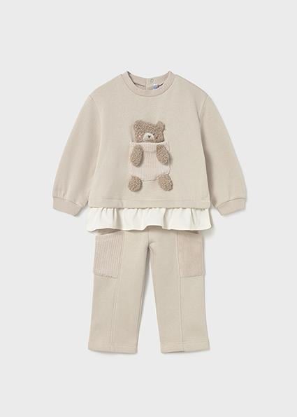Mayoral Kız Bebek Bej Sweat Pantolon Takım 2843