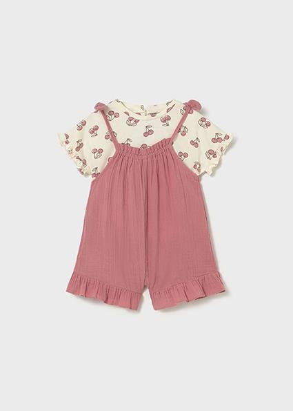 Mayoral Kız Bebek T-shirt Tulum Takım Pembe - 01656