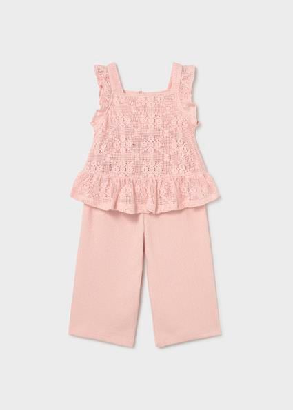 Mayoral Kız Bebek Tığ İşi Pantolon Bluz Takım Pembe - 01515