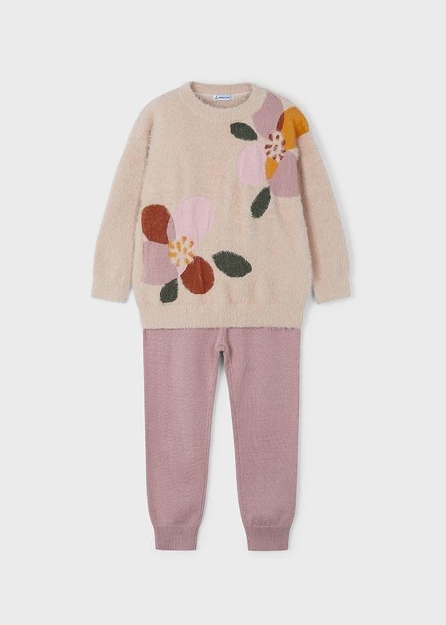 Mayoral Kız Çocuk Kışlık Triko Pantolon Set Pembe 4553