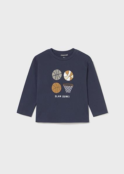 Mayoral Lacivert Erkek Bebek Uzun Kollu Baskılı T-shirt 2060