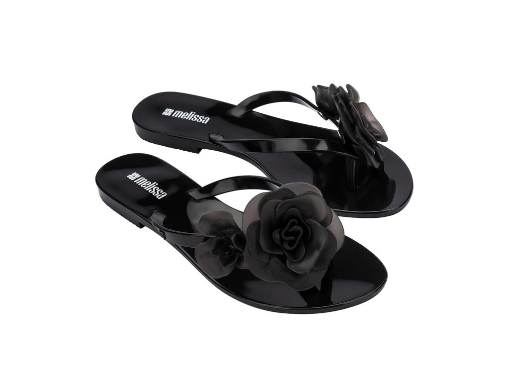 Melissa Harmonic Petals AD Kadın-Kız Çocuk Parmak Arası Terlik 37818-Siyah