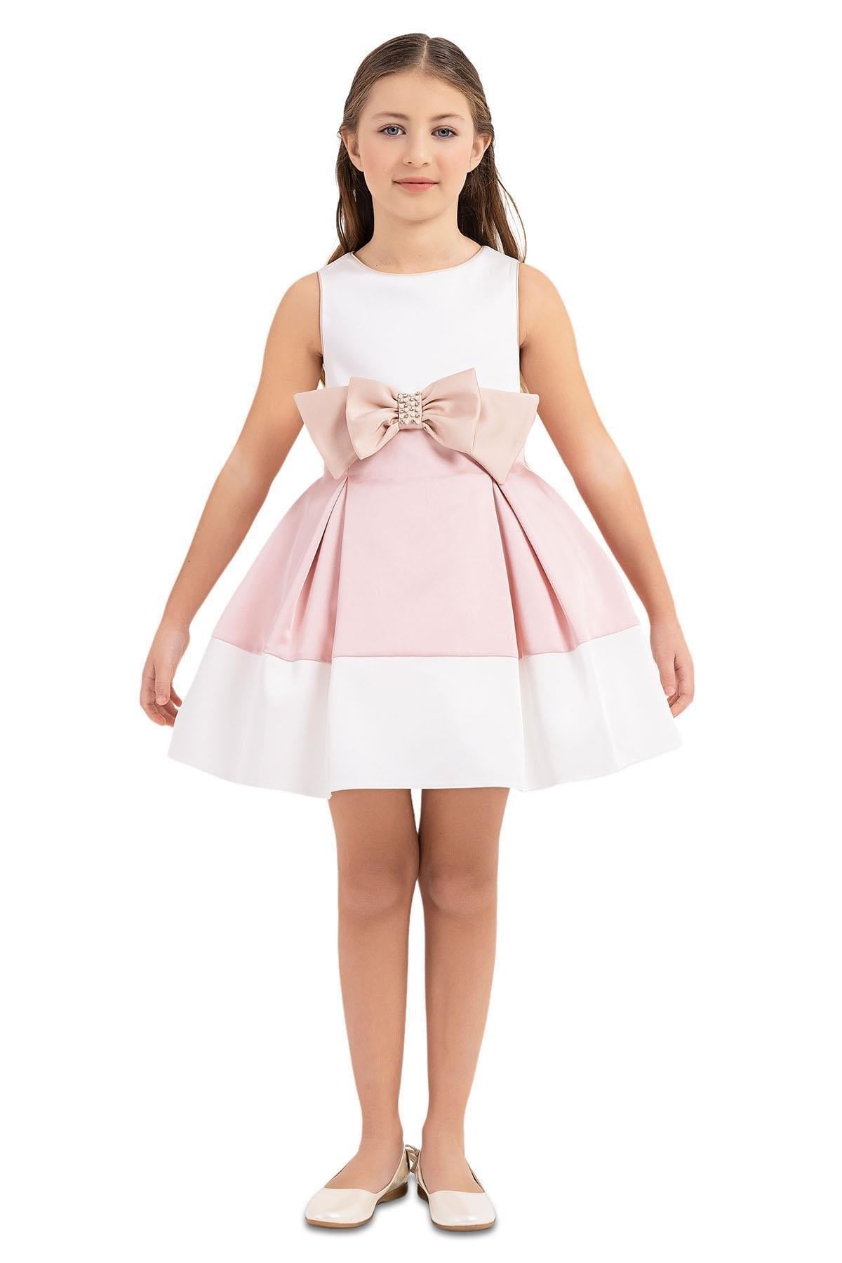 Pamina Kız Çocuk Pembe Abiye Elbise 33172PR