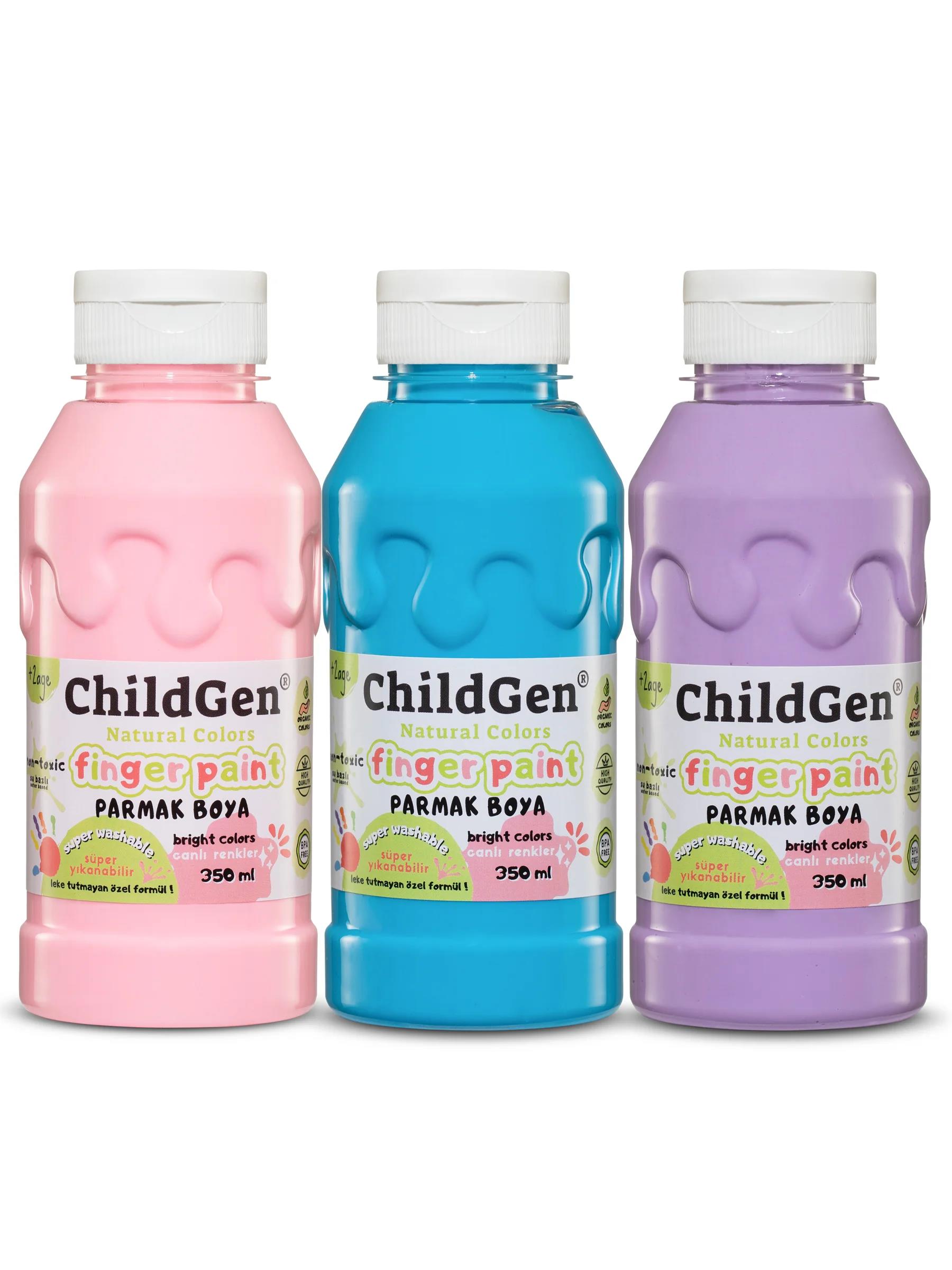 PARMAK BOYA 3'LÜ SET (350 ml x 3) - PASTEL SET(PEMBE,MAVİ,MOR)