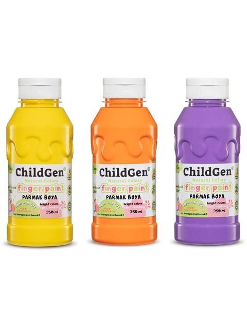 PARMAK BOYA 3'LÜ SET - (350 ml x 3) TURUNCU SARI MOR