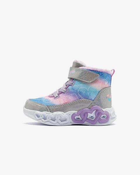 Skechers Infinite Heart Lights - Lovin Hearts Kız Çocuk Gri Işıklı Bot