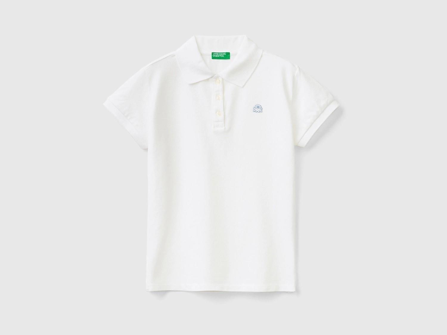 United Colors of Benetton Kız Çocuk Beyaz Polo Yaka T-shirt