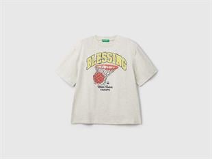  Benetton Erkek Çocuk Slogan Baskılı T-Shirt 