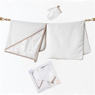 Andywawa Forest Nursery Erkek Bebek Havlu Takımı 3 Parça Müslin Set AC27041