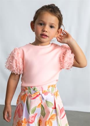 Mayoral Kız Çocuk Tül T-shirt Pembe - 03001