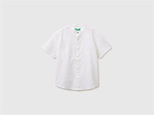 United Colors of Benetton Keten Karışımlı Çocuk Gömlek