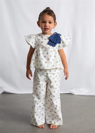 Mayoral Kız Çocuk Desenli Bluz Pantolon Takım Ekru - 03594