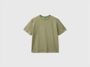 Benetton Erkek Çocuk Logo Baskı Detaylı Oversize T-Shirt 