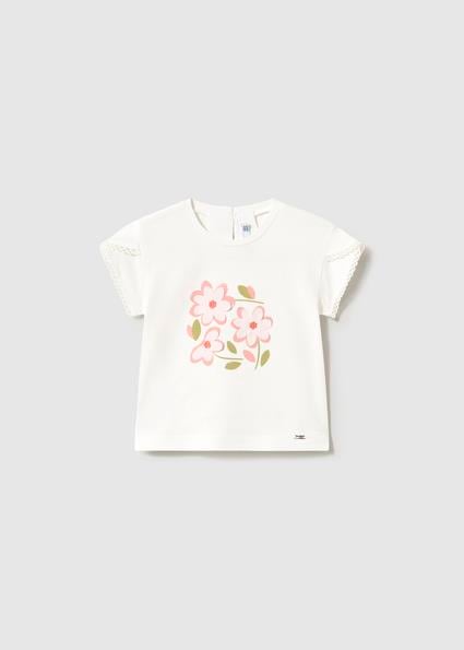 Mayoral Kız Bebek Baskılı T-shirt Krem - 01079