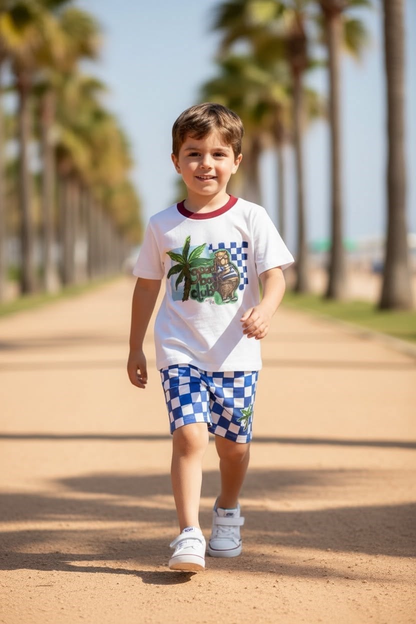 Melomel Palm Erkek Çocuk T-shirt Şort Takım