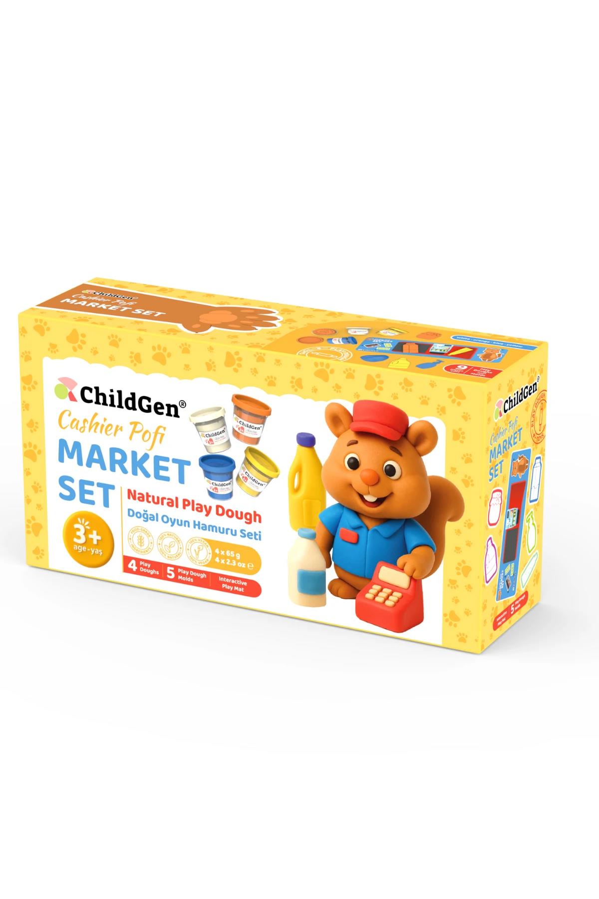 Childgen Doğal Oyun Hamuru Sevimli Patiler - Market Set