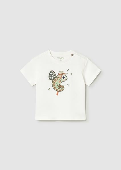 Mayoral Kız Bebek Kısa Kollu T-shirt Krem - 01004