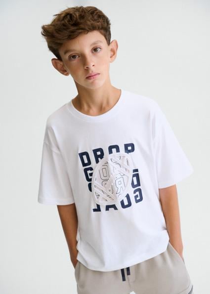 Mayoral Erkek Çocuk Kabartma Desenli T-shirt Beyaz - 06037