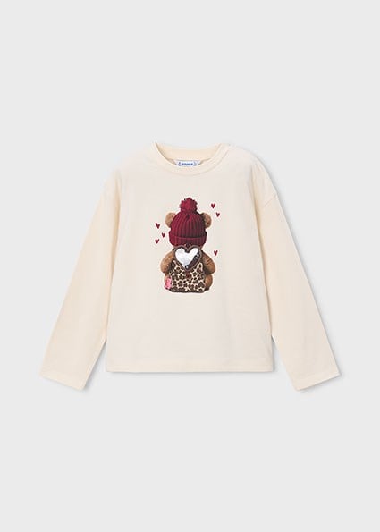 Mayoral Bej Kız Çocuk Uzun Kollu T-shirt 4027