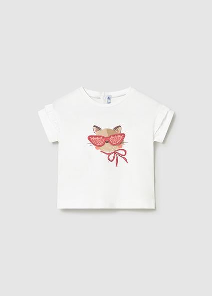 Mayoral Kız Bebek Baskılı T-shirt Beyaz - 01080