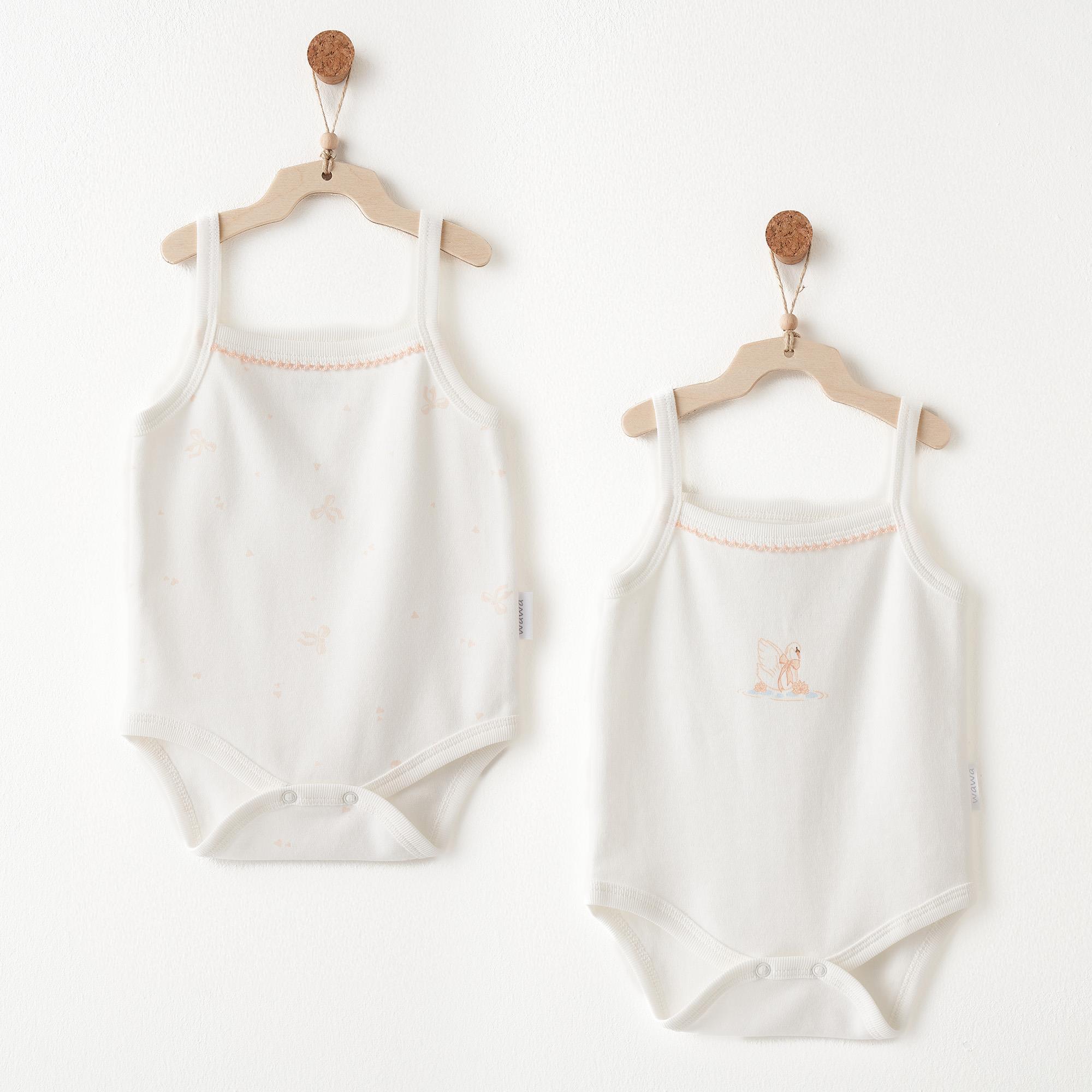 Andywawa Little Swan Love Kız Bebek 2 Parça Tulum Set AC26539