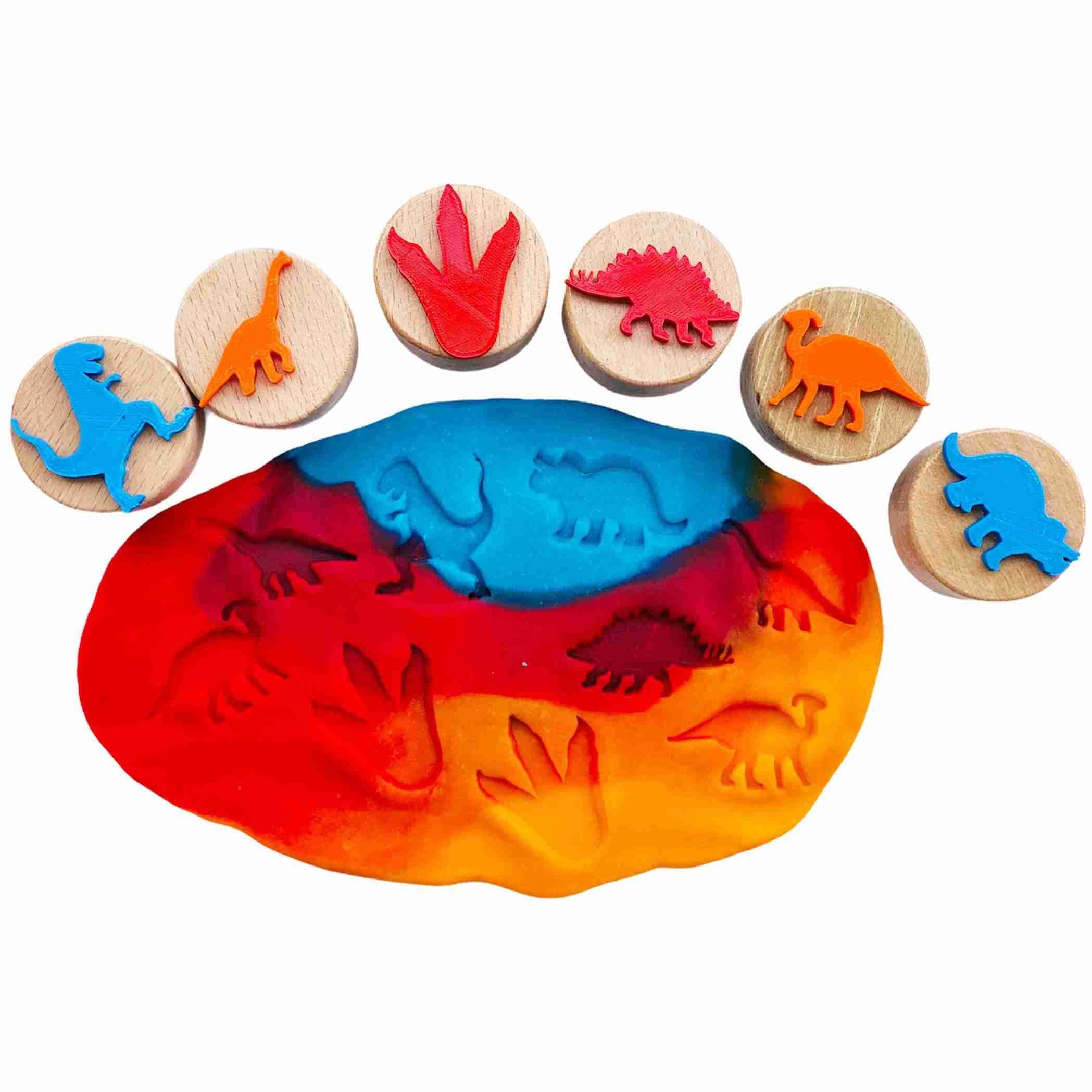 ChildGen Ahşap Damga Set 6lı - Dinozorlar