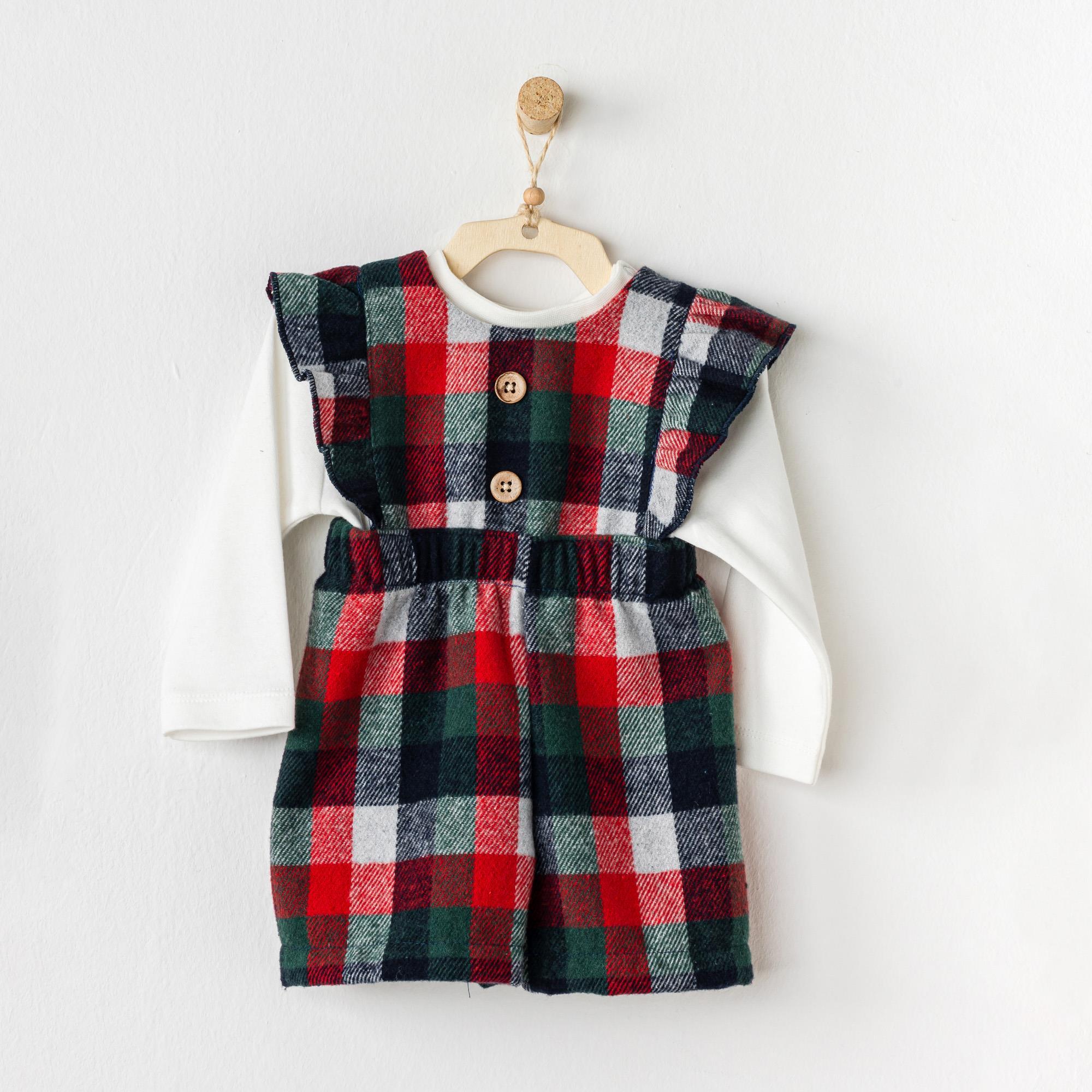 Andywawa Ac24427 Bebek Şort Salopet Takım Short Salopet Sweatshırt Set New Year
