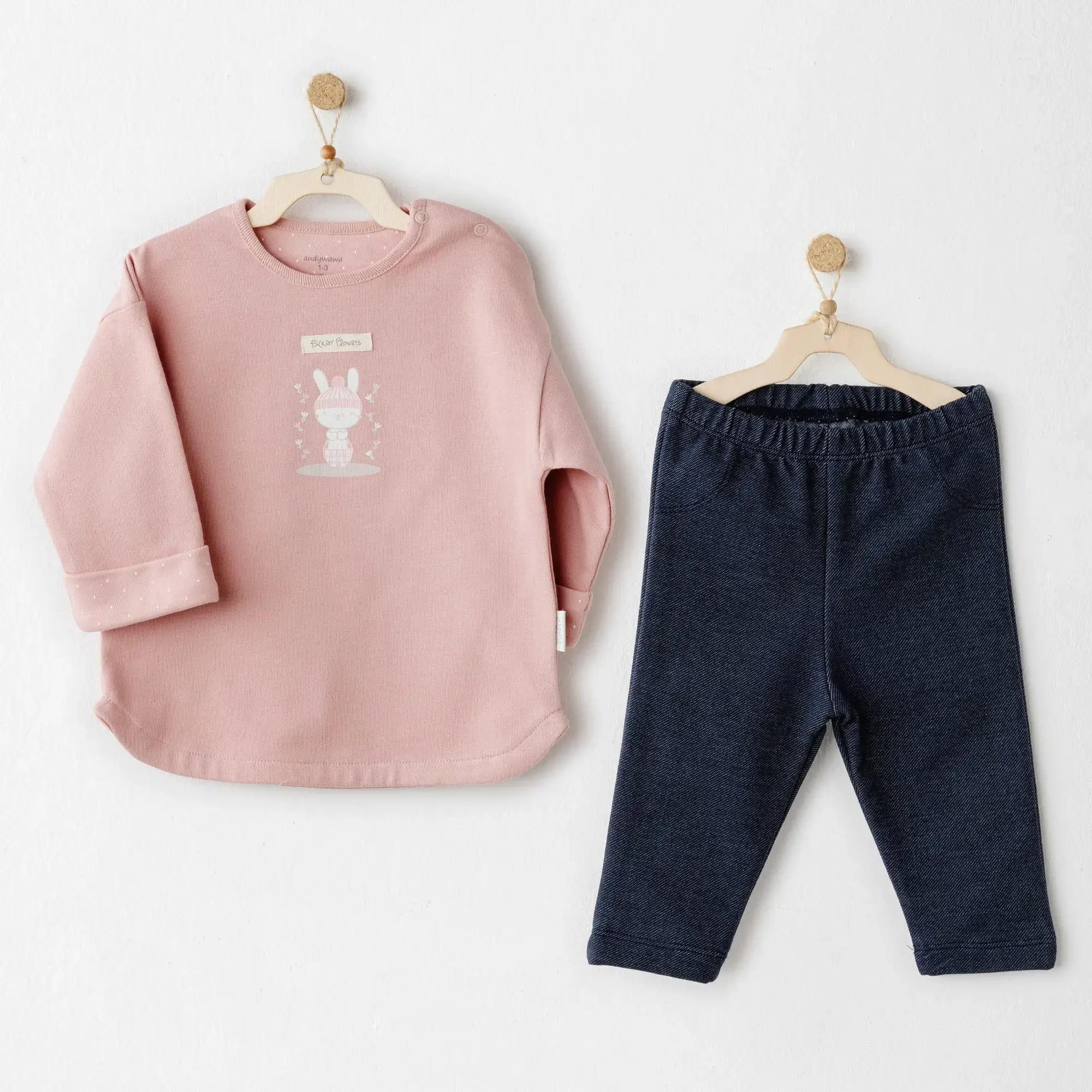 Andywawa AC26087 Mon Petit Amour 2`li Takım Denim