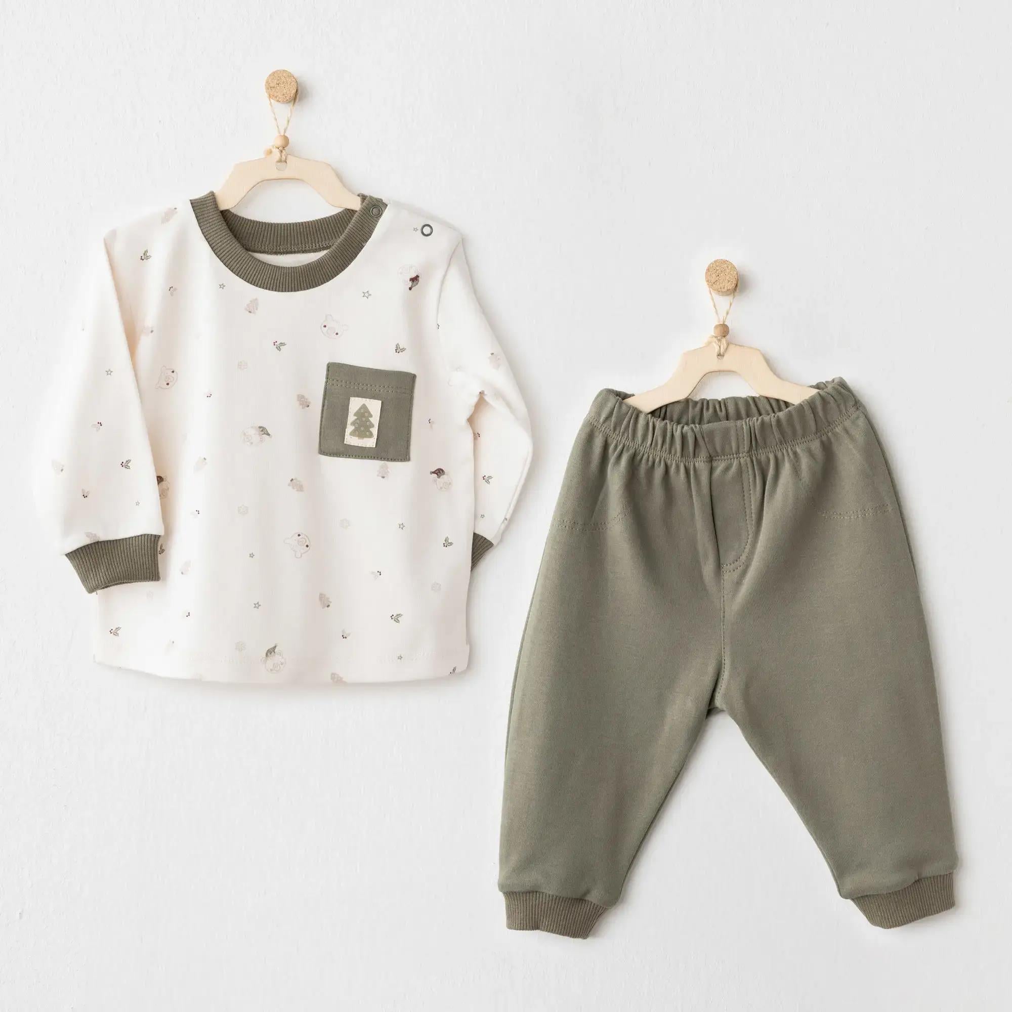 Andywawa AC26186 My 1 St Wardrobe 2`li Takım Ecru Green