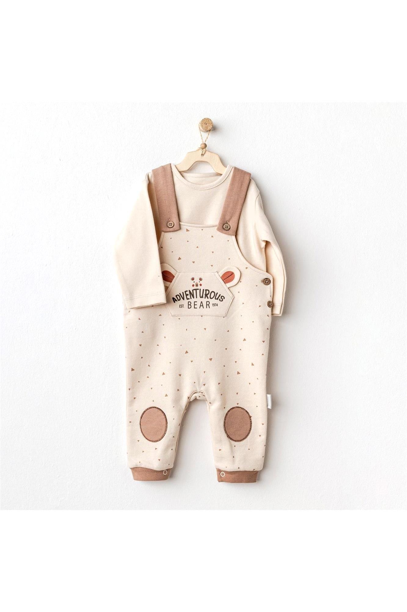 Andywawa Bebek Adventurous Jumpsuit Salopet Takım Bej AC25027