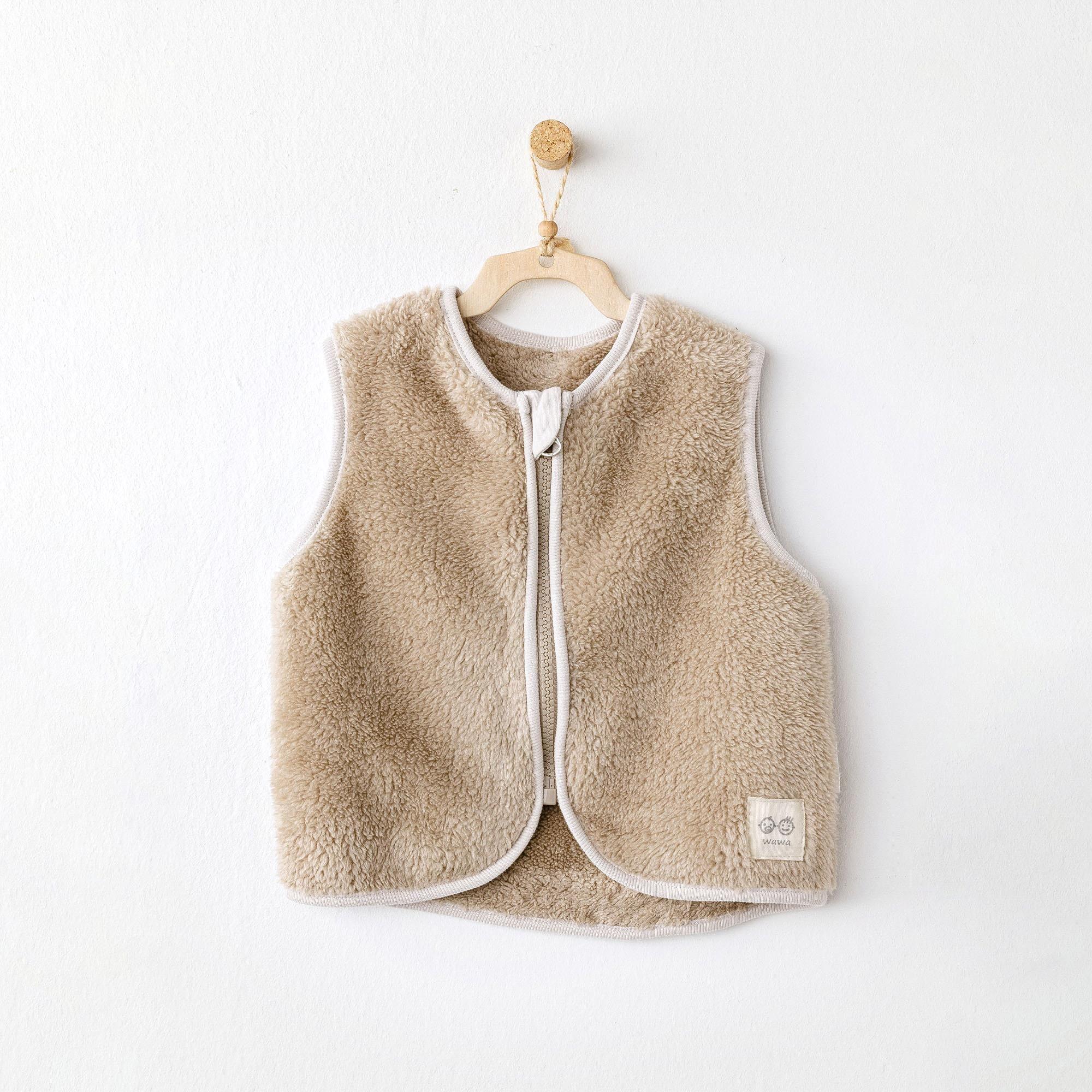 Andywawa Bebek Tinny's Sheeps Peluş Yelek Bej AC26162
