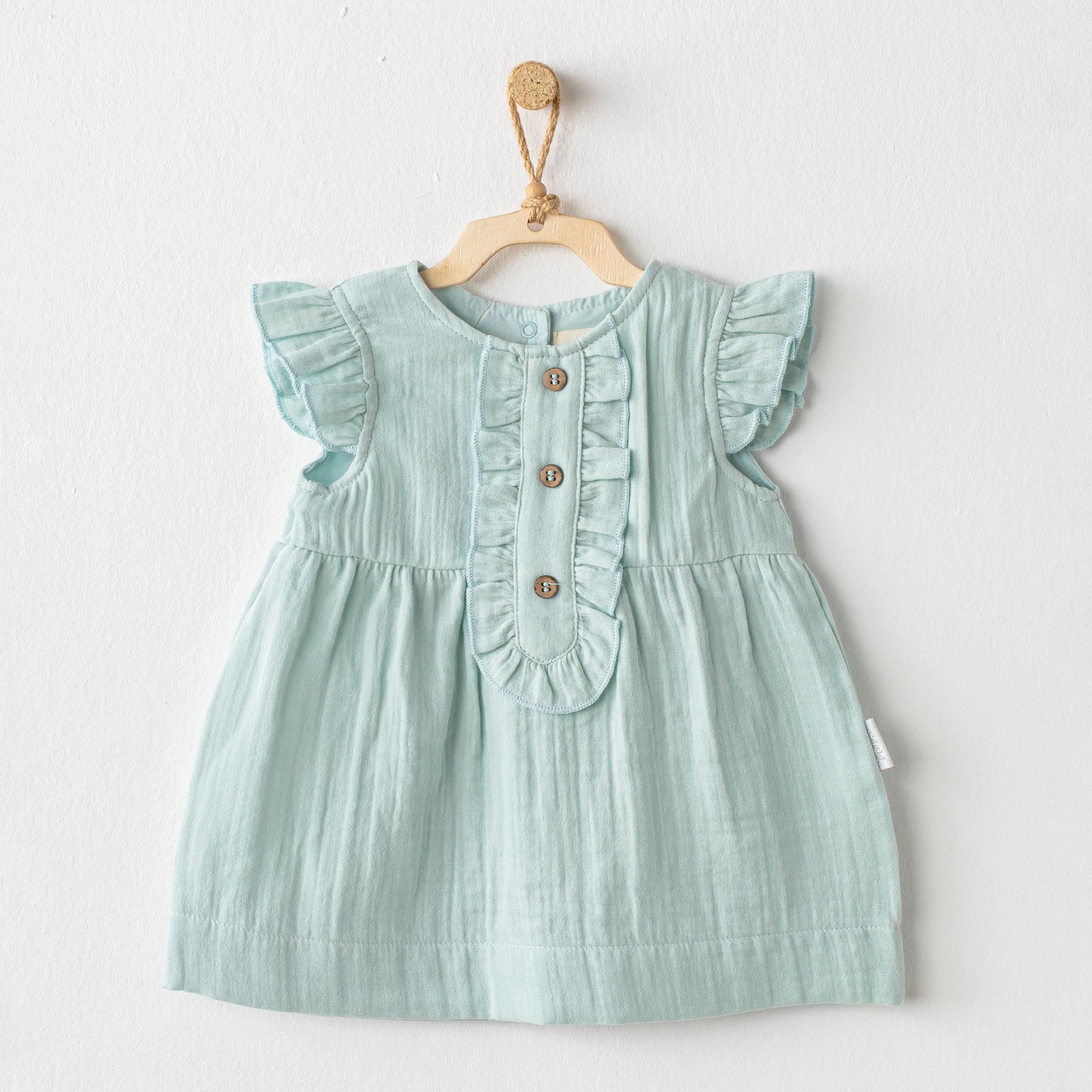 Andywawa Kız Bebek Elbise Dress  Love Holıdays Mavi