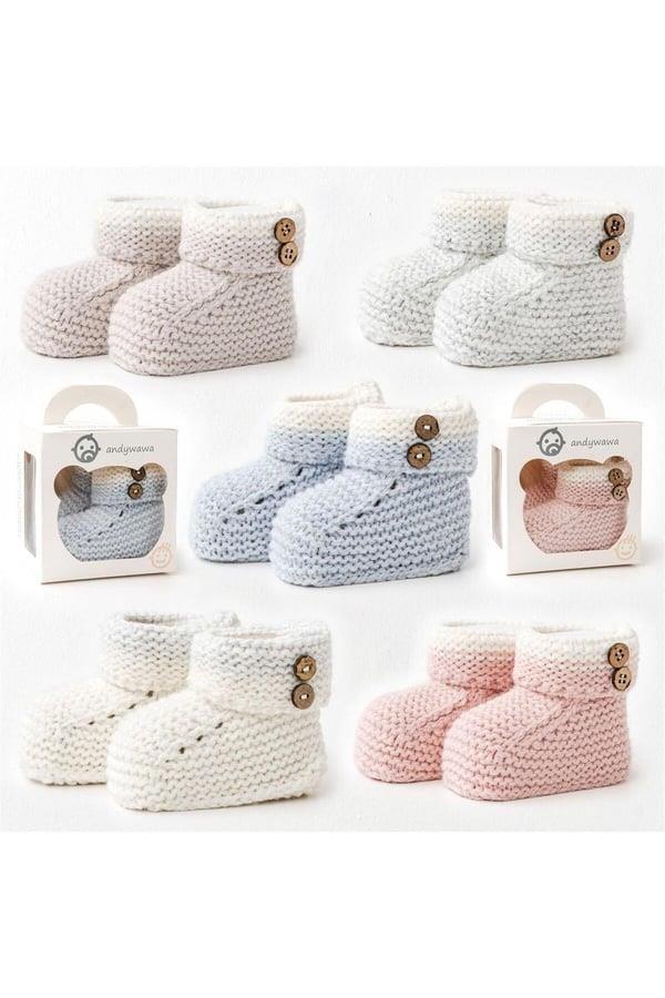 Andywawa Knit Booties Bebek Triko Patik AC25370