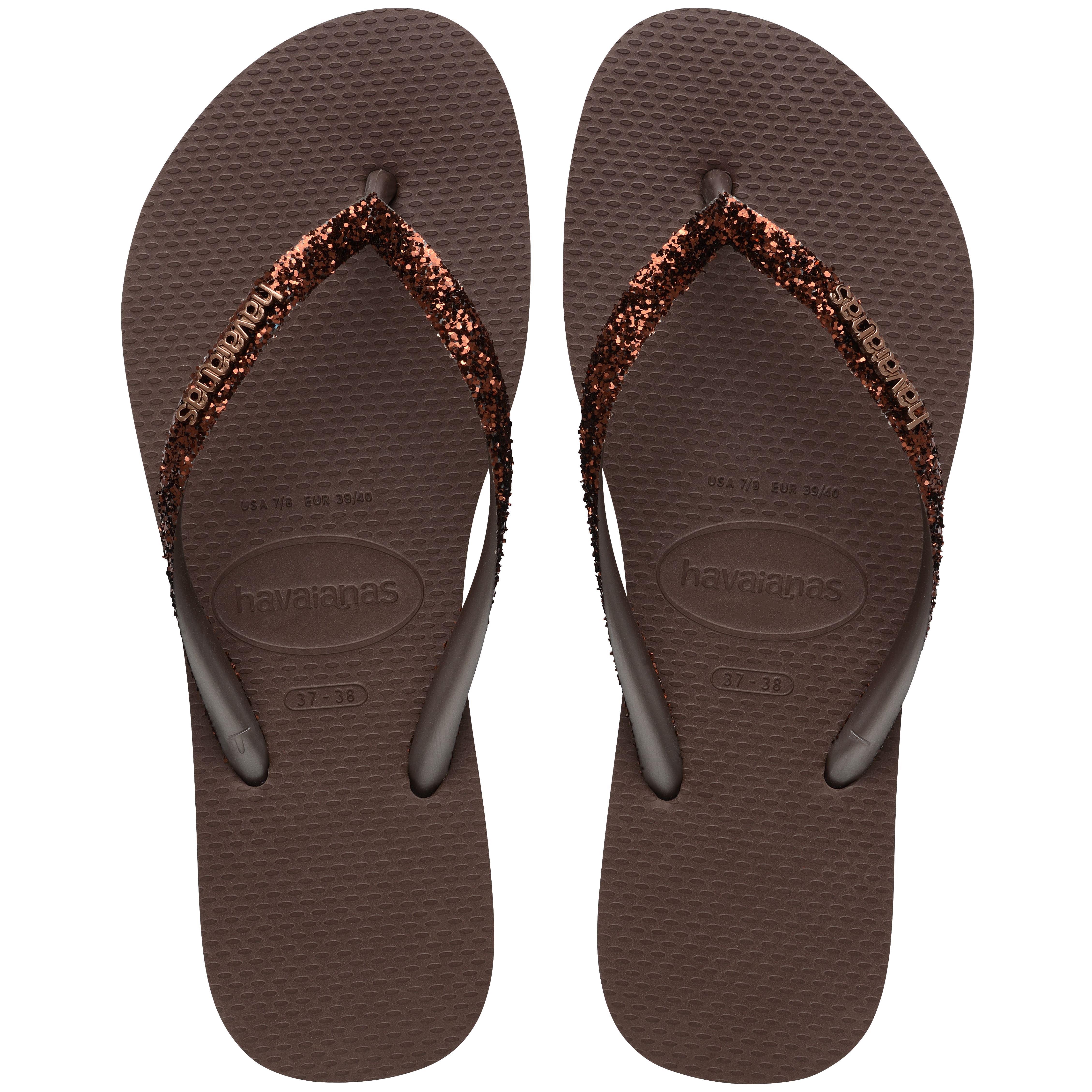 Havaianas Slim Glitter II Kadın Parmak Arası Terlik 4146975 Kahverengi