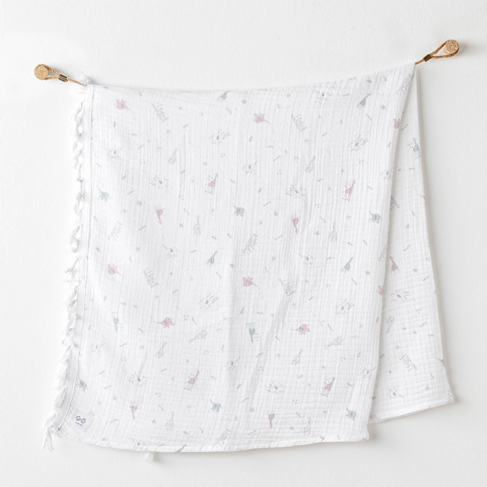 BEBEK BATTANİYE BLANKET 105x120 LOVE FAMILY MUSLIN