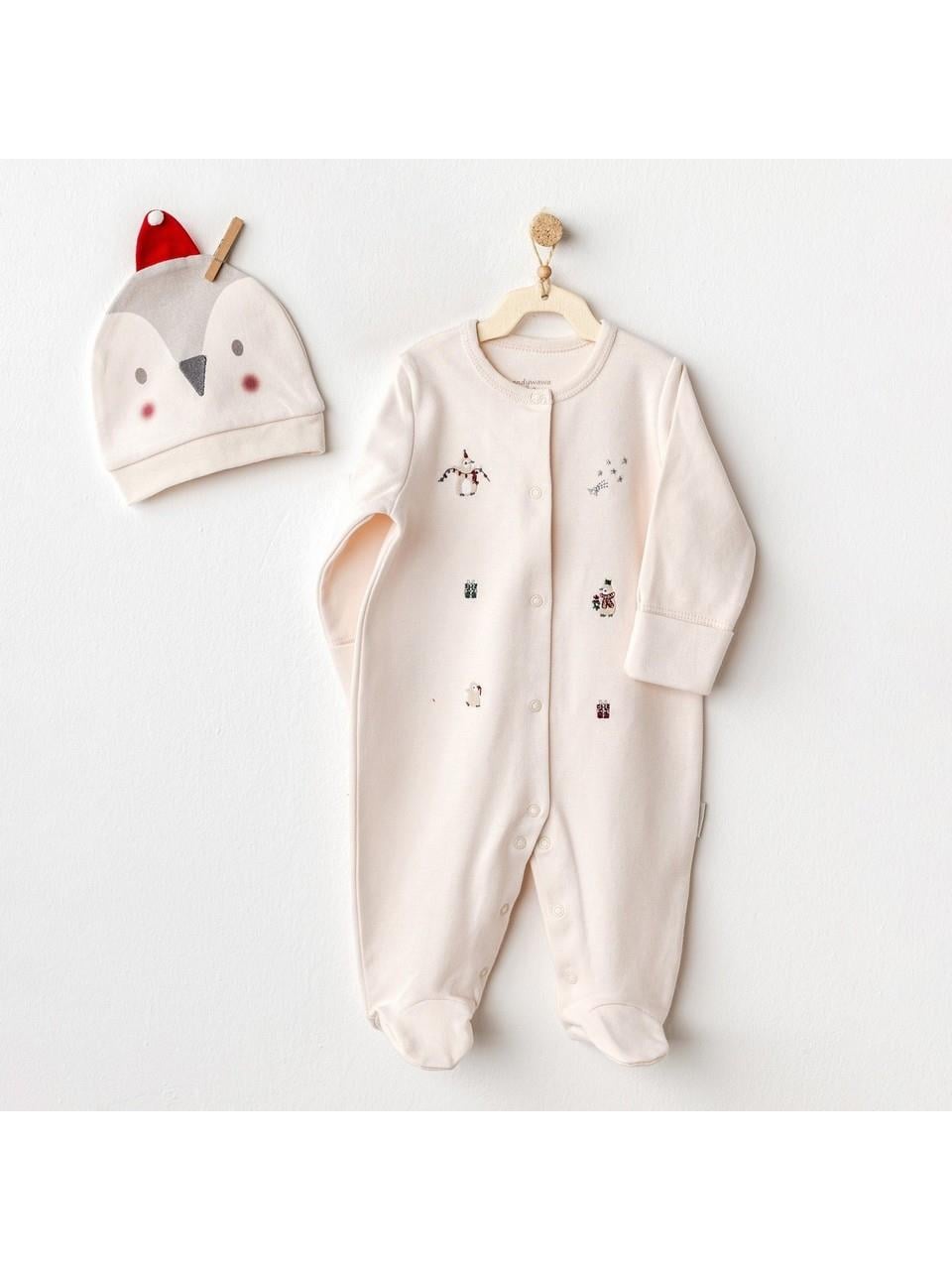 BEBEK TULUM TAKIM ROMPER HAT SET PENGUIN