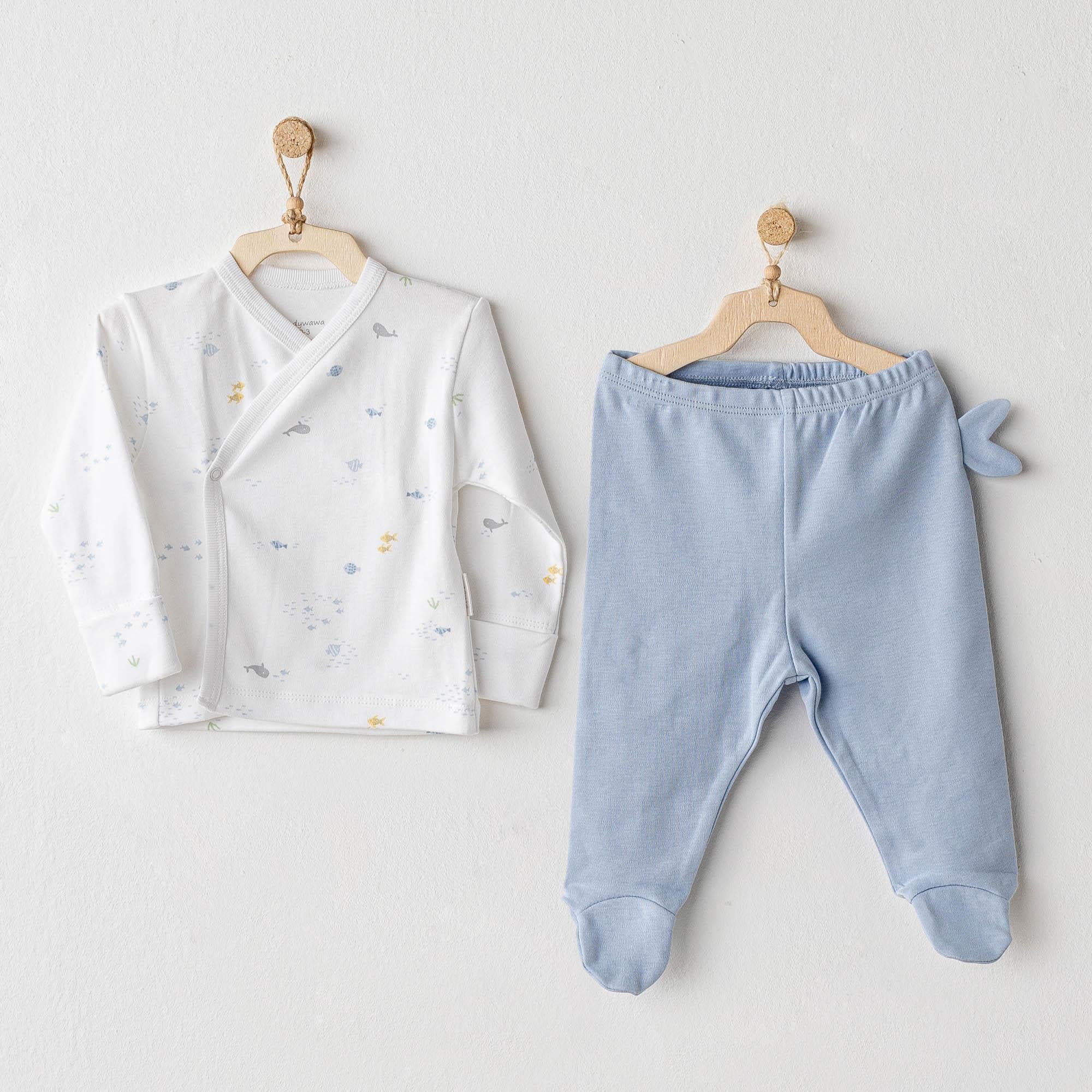 BEBEK ZIBIN SET 2 PCS SIDE SNAP SET OCEAN IS MY HAPPY PLACE