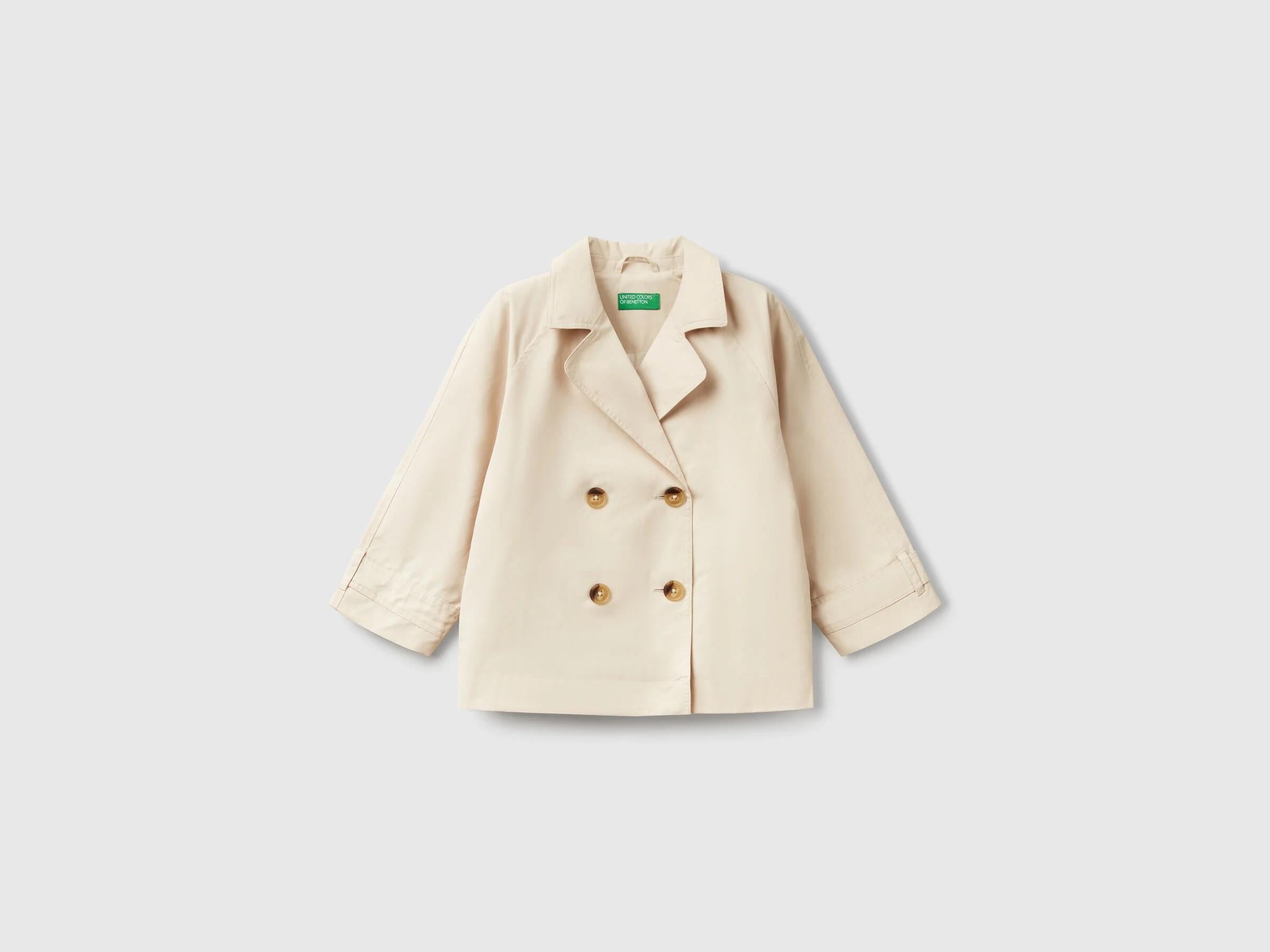 Benetton Kız Çocuk Kısa Trençkot