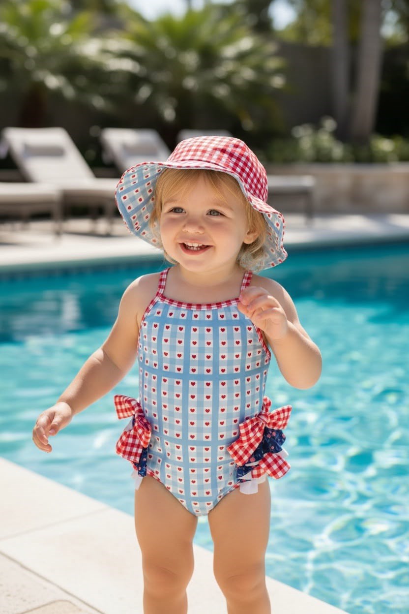 Melomel Frilly Heart Baby UV Korumalı Kız Bebek Mayo