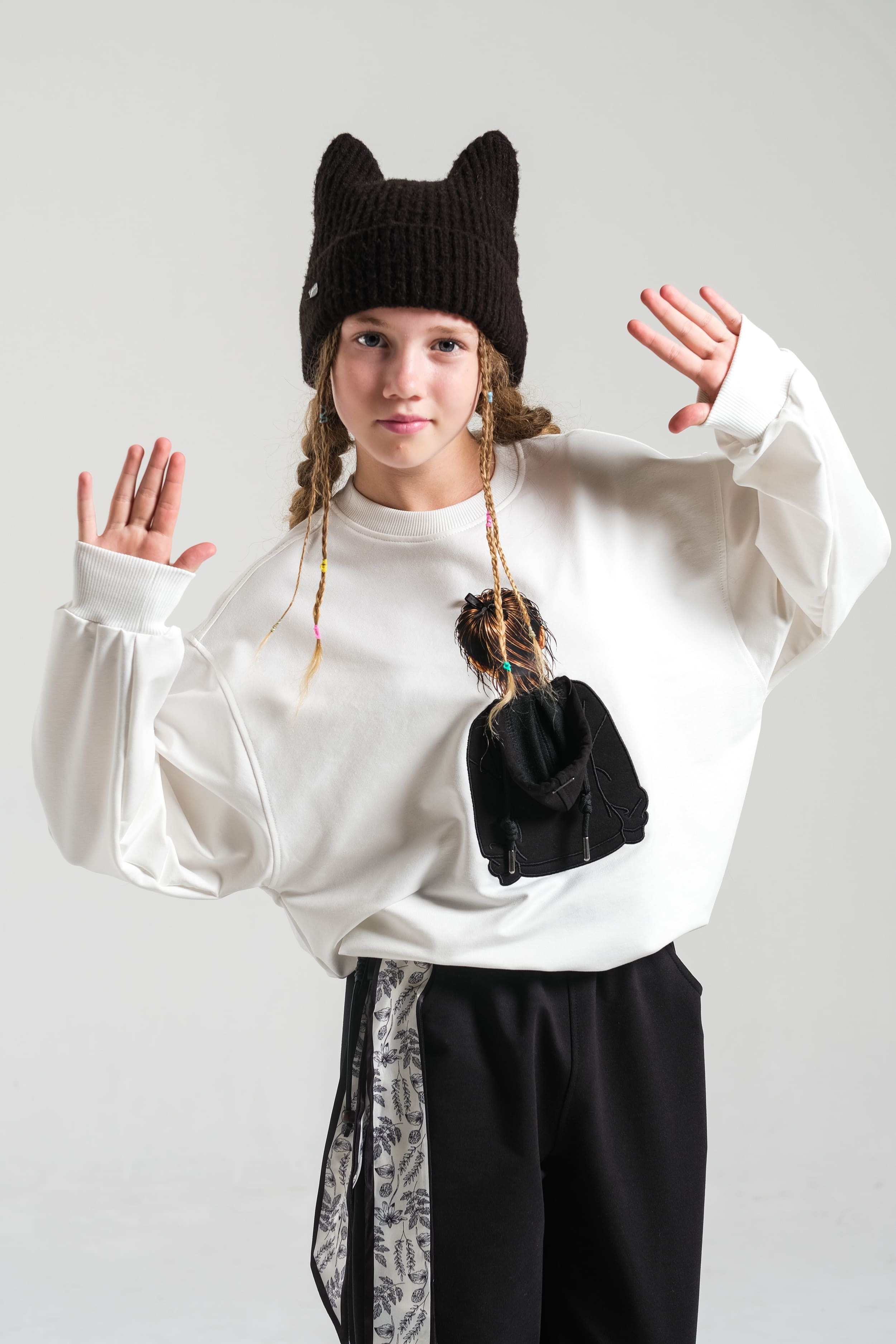 Loco Loco Ekru Baskılı Çocuk Sweatshirt