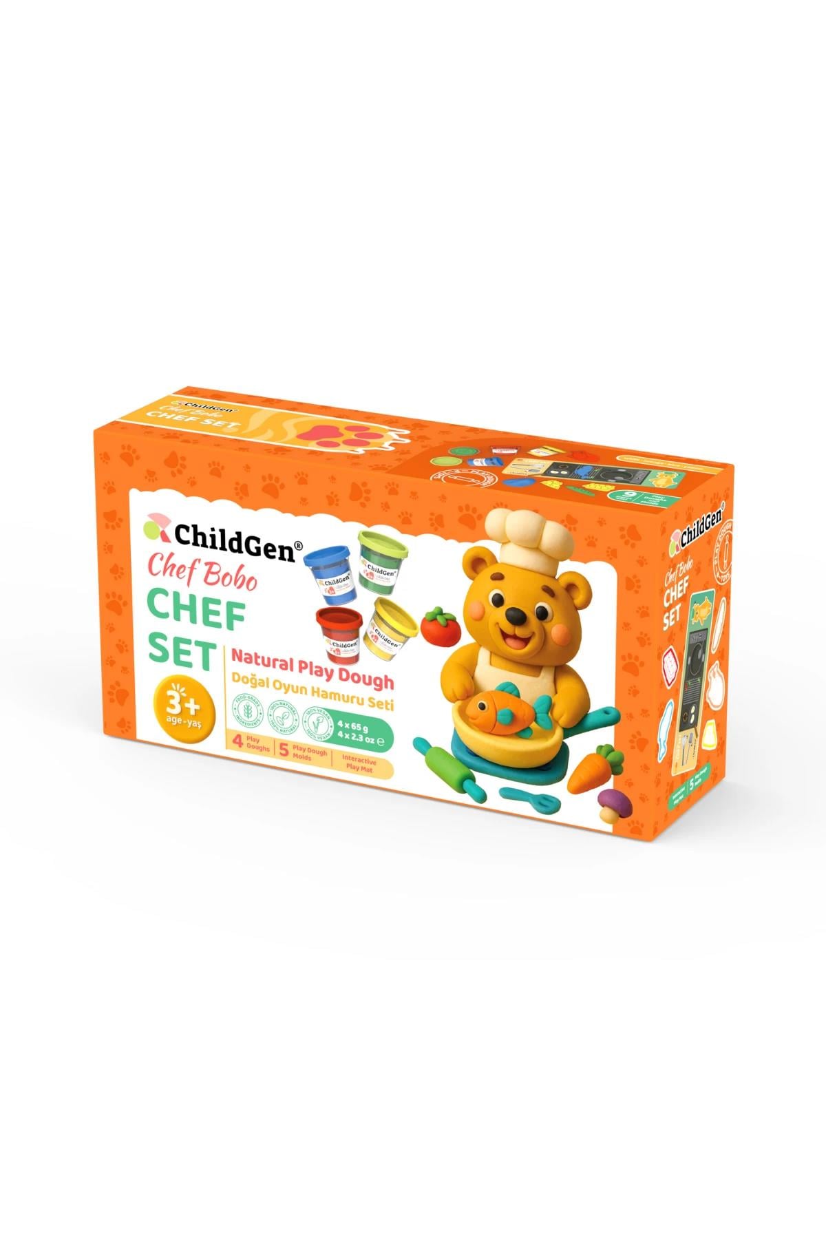 Childgen Doğal Oyun Hamuru Sevimli Patiler - Chef Set