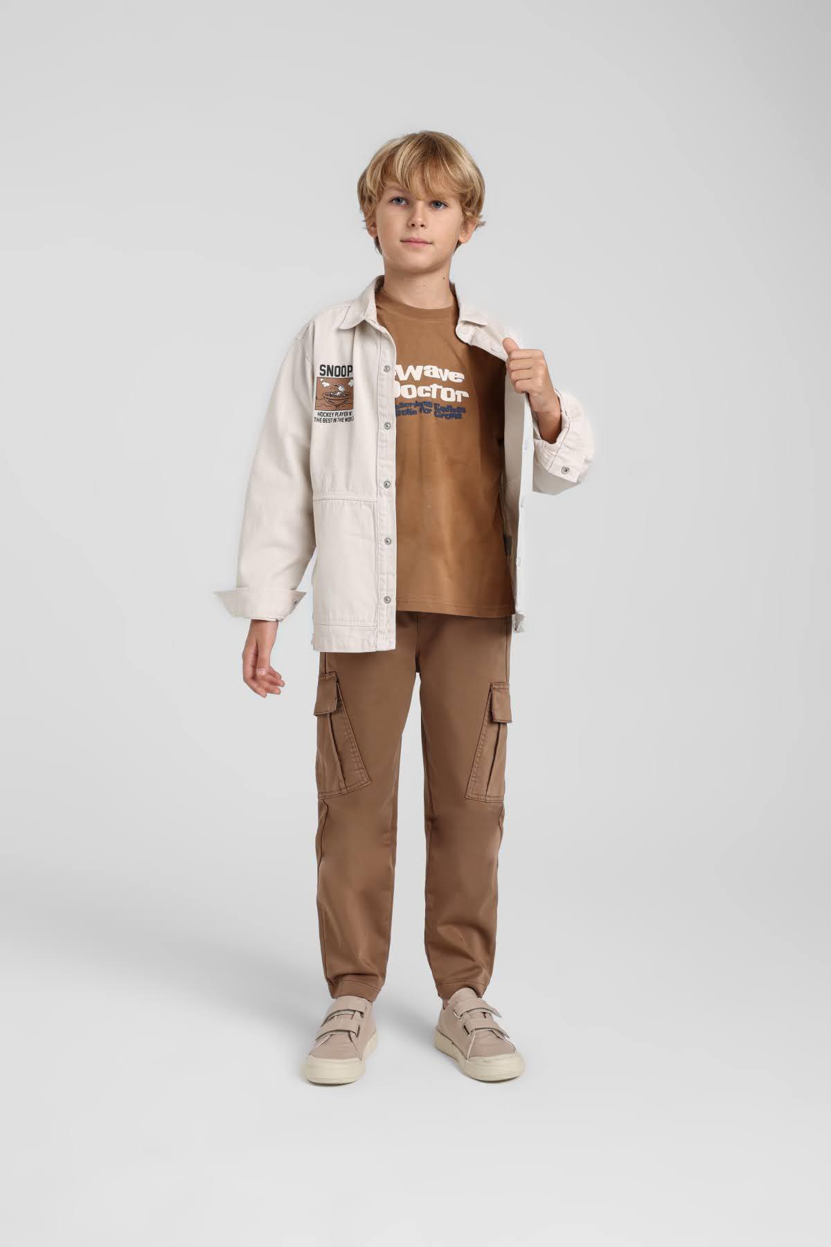 Escabel Erkek Çocuk Kargo Pantolon 25291 Kahve