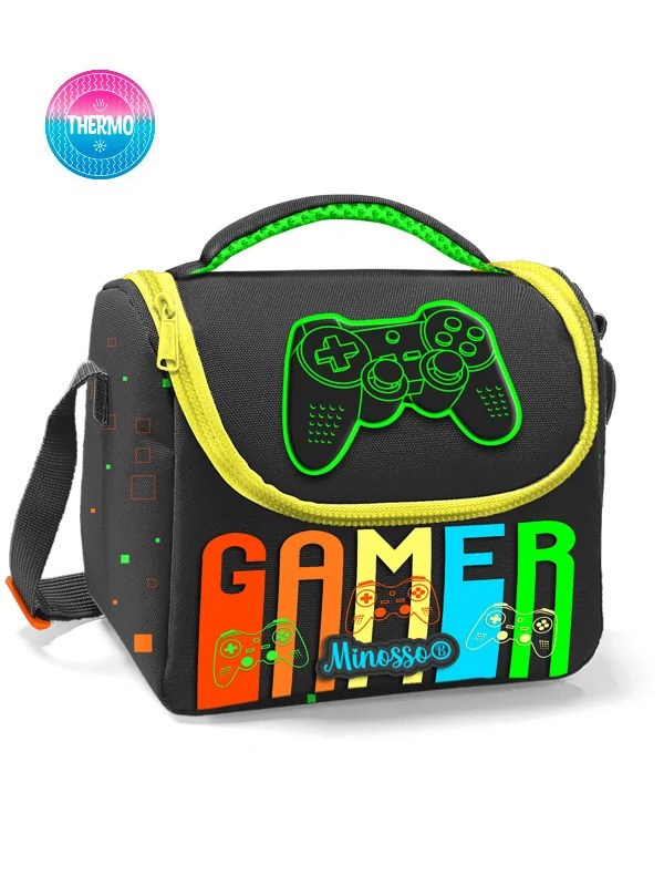 Minosso Gamer Desenli Erkek Çocuk Thermo Beslenme Çantası 3009
