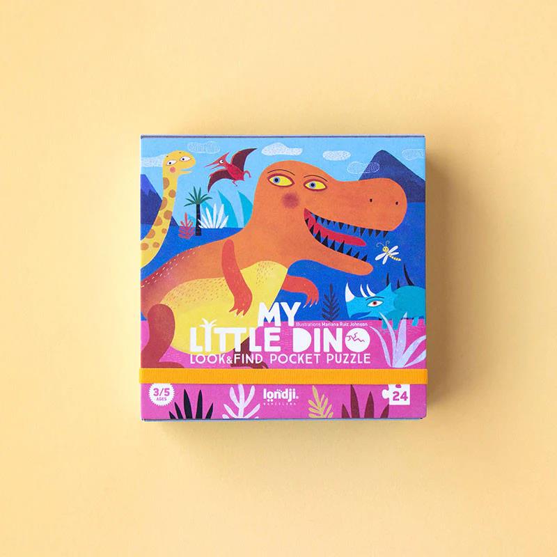 Londji Pocket Puzzle - My Little Dino -24 parçalı Cep Yapbozu Küçük Dinazorum