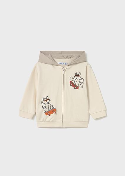 Mayoral Bej Erkek Bebek Fermuarlı Kapüşonlu Sweat Hırka 2428