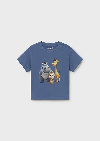 Mayoral Erkek Bebek Baskılı Kısa Kollu T-shirt Mavi - 1008